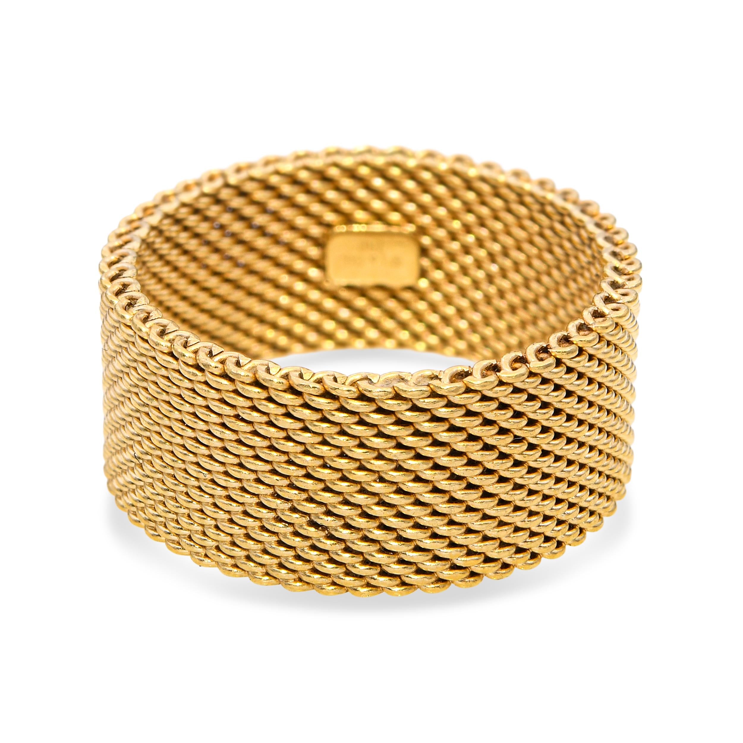 Tiffany & Co. 18k Yellow Gold Somerset Mesh Ring
