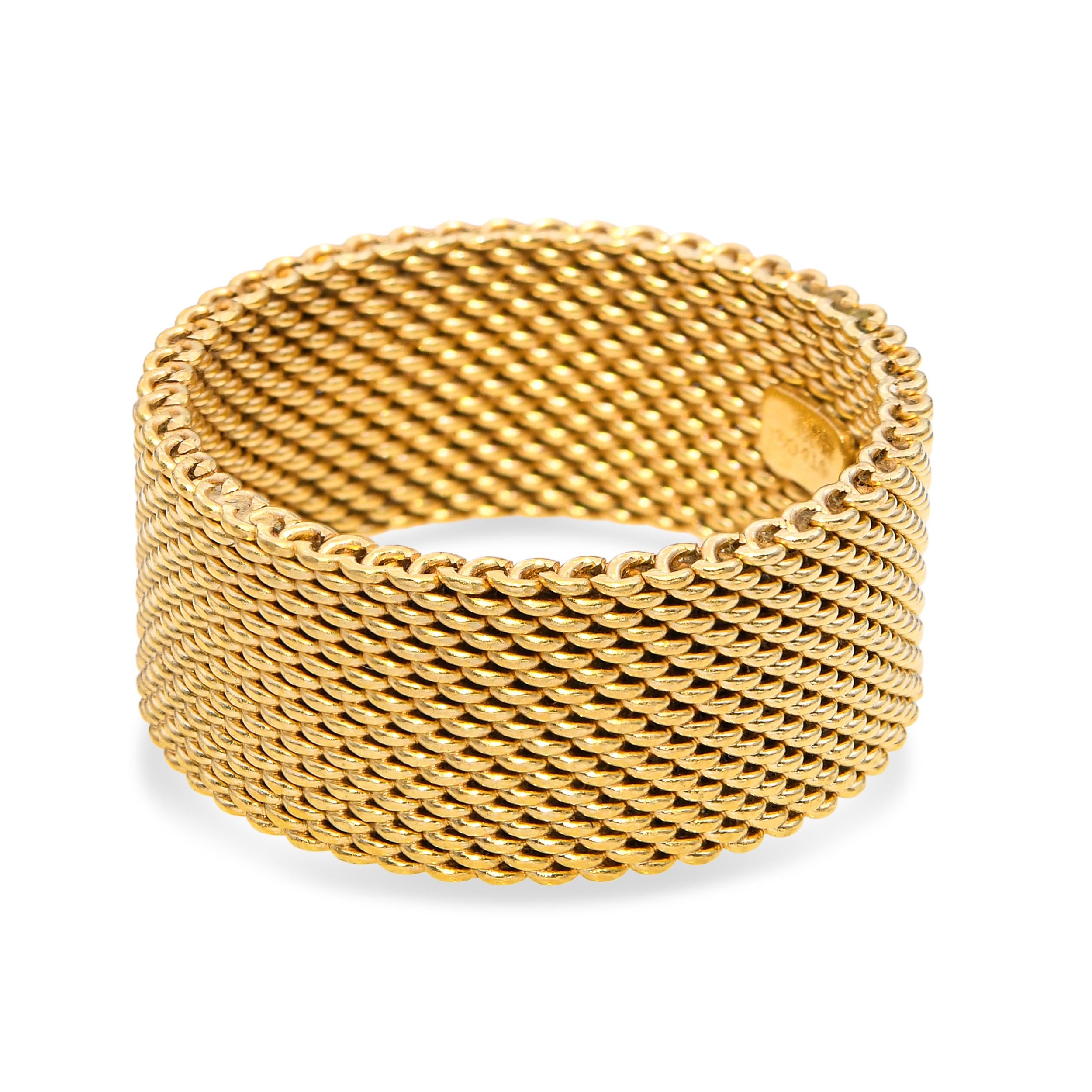 Tiffany & Co. 18k Yellow Gold Somerset Mesh Ring