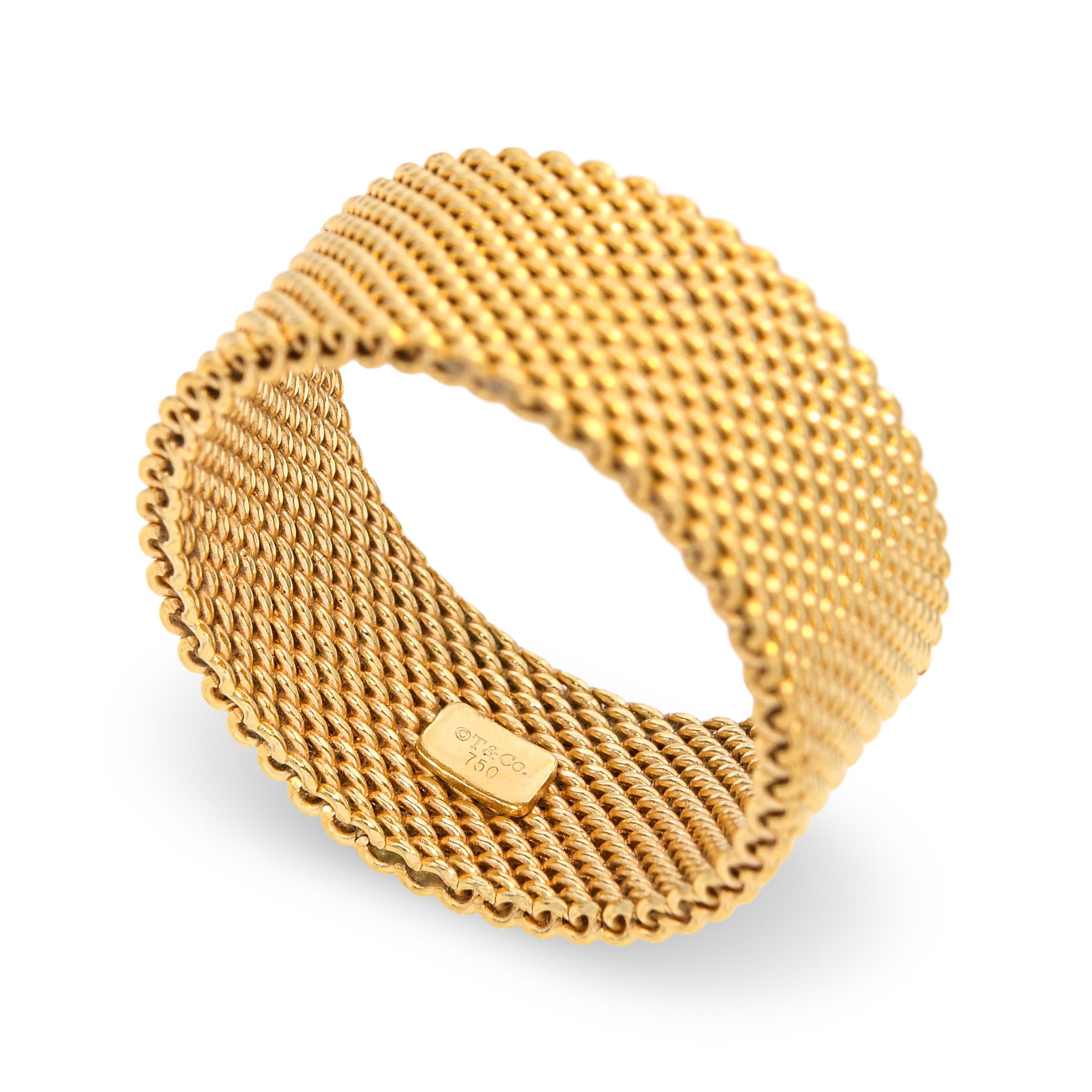 Tiffany & Co. 18k Yellow Gold Somerset Mesh Ring