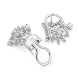Vintage 14k White Gold 1.52tcw Diamond Motif Earrings