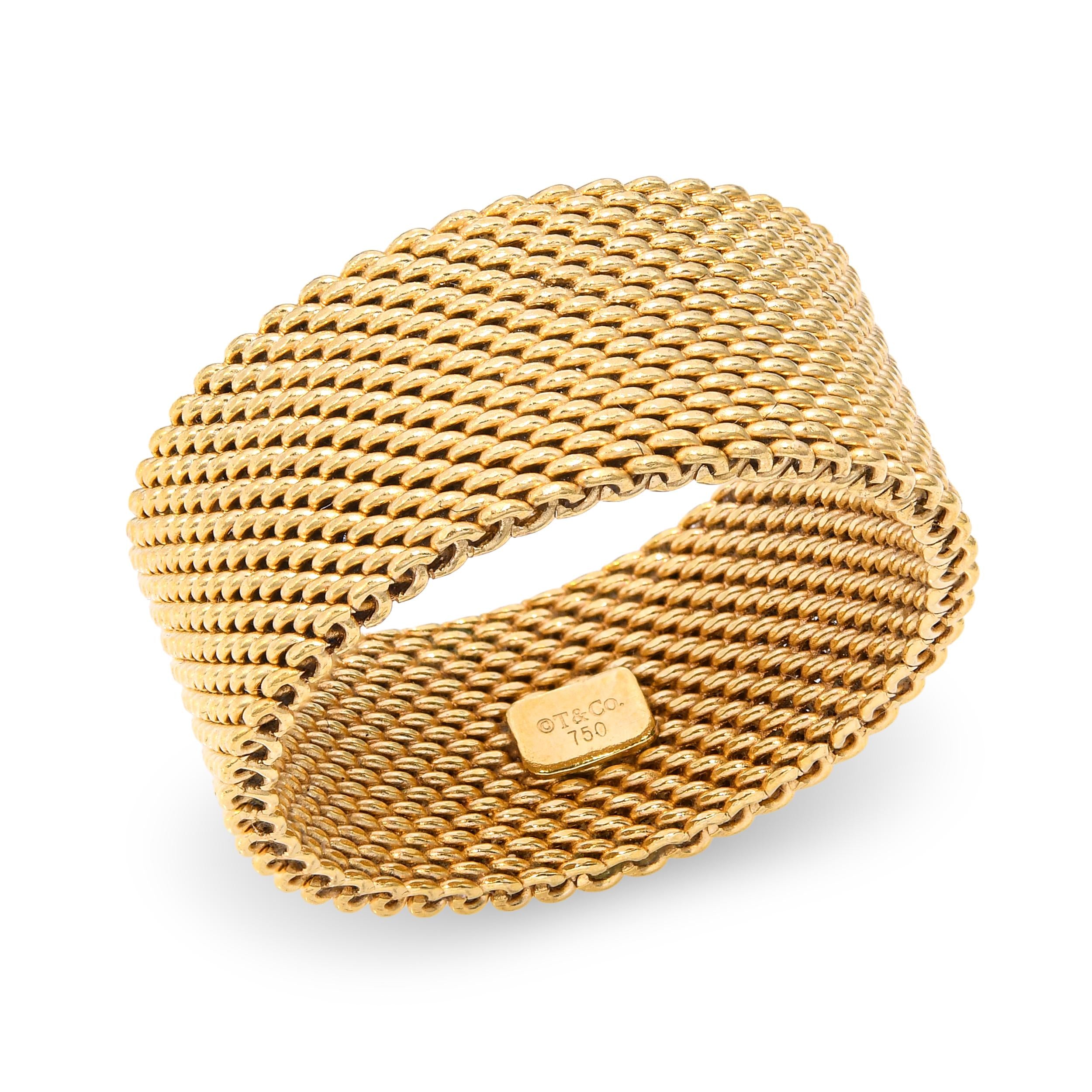 Tiffany & Co. 18k Yellow Gold Somerset Mesh Ring