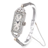 Art Deco Platinum Shreve & Co 1.00tcw Diamond Hand Wind Ladies Watch