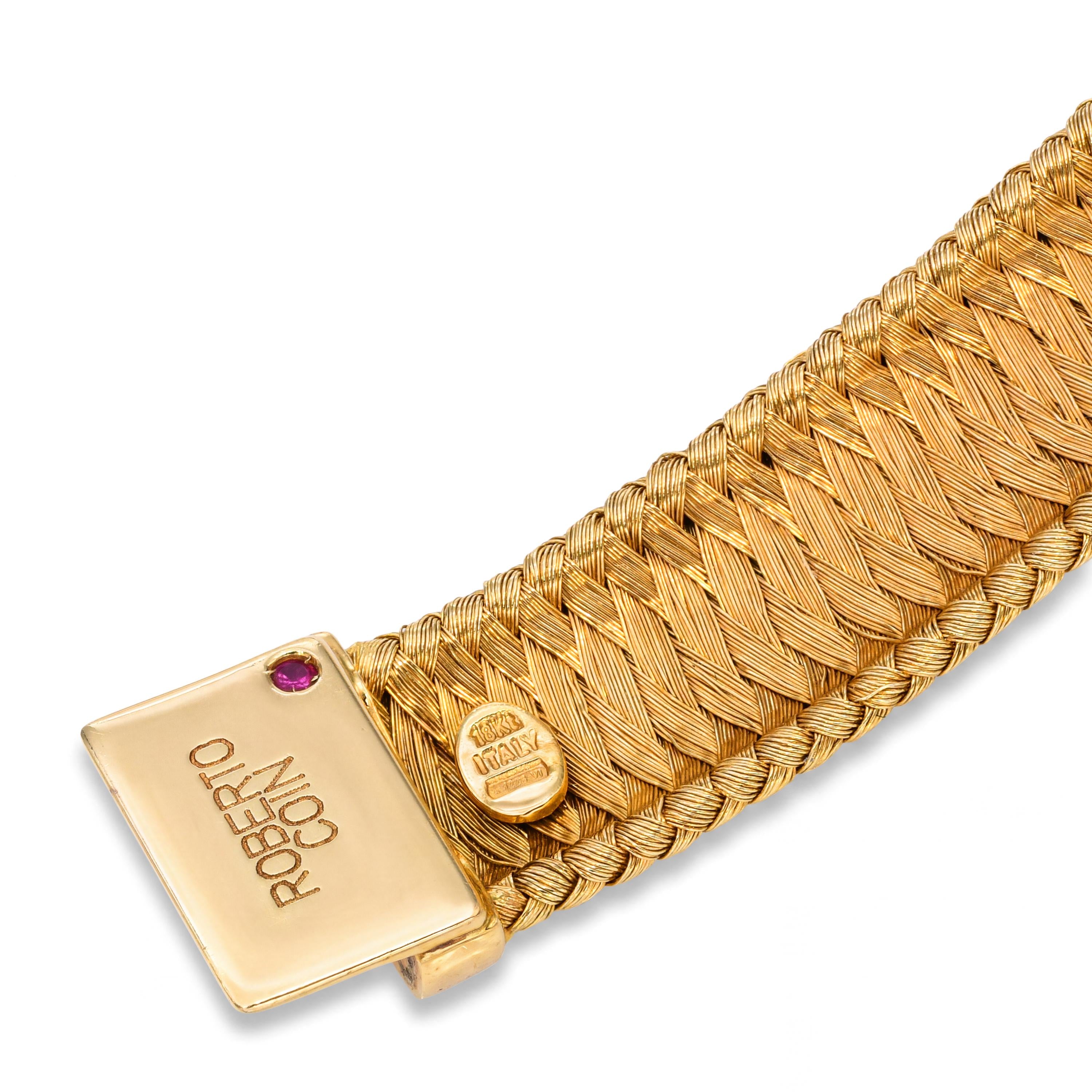 Roberto Coin 18k Two Tone Gold Appassionata Woven Collar Necklace