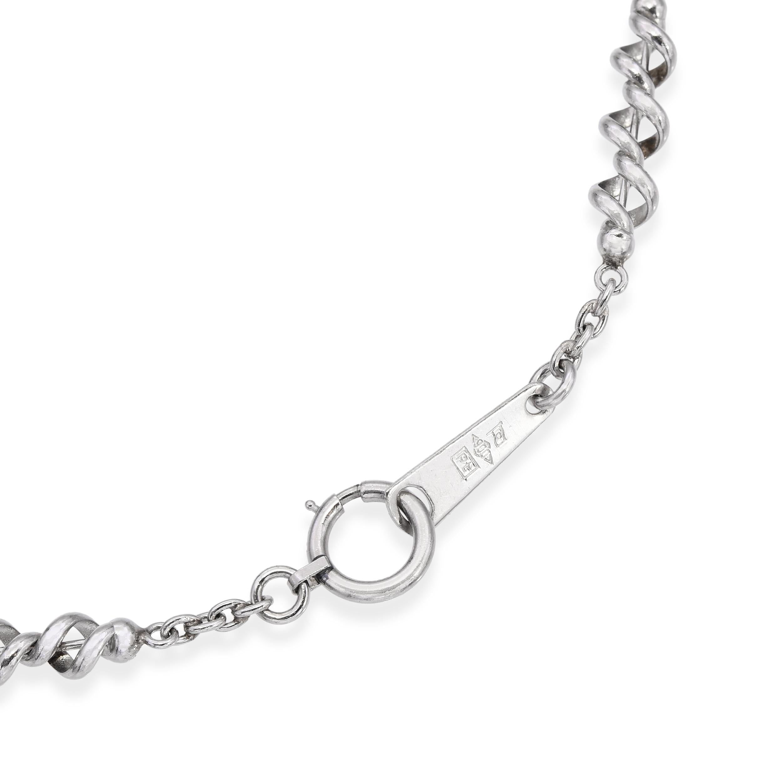 Platinum Ornate Link Chain Necklace