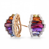 Bellarri 14k Yellow Gold Multi-Stone and Diamond Earrings