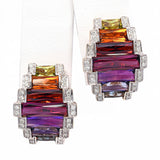 Bellarri 14k Yellow Gold Multi-Stone and Diamond Earrings