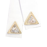Vintage 14k Yellow Gold 1.62tcw Trillion Cut Diamond Stud Earrings