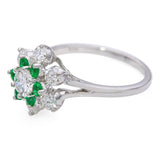 Vintage 14k White Gold 1.08tcw Diamond and Lab Emerald Ring