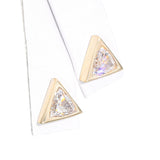 Vintage 14k Yellow Gold 1.62tcw Trillion Cut Diamond Stud Earrings