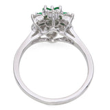 Vintage 14k White Gold 1.08tcw Diamond and Lab Emerald Ring
