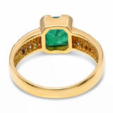 Vintage H Stern 18k Yellow Gold Emerald and Diamond Ring