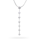 Jordan Schlanger 18k White Gold Diamond Station Drop Necklace