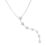 Jordan Schlanger 18k White Gold Diamond Station Drop Necklace