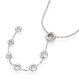 Jordan Schlanger 18k White Gold Diamond Station Drop Necklace