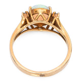 Vintage 14k Yellow Gold 0.75ct Opal and Diamond Ring