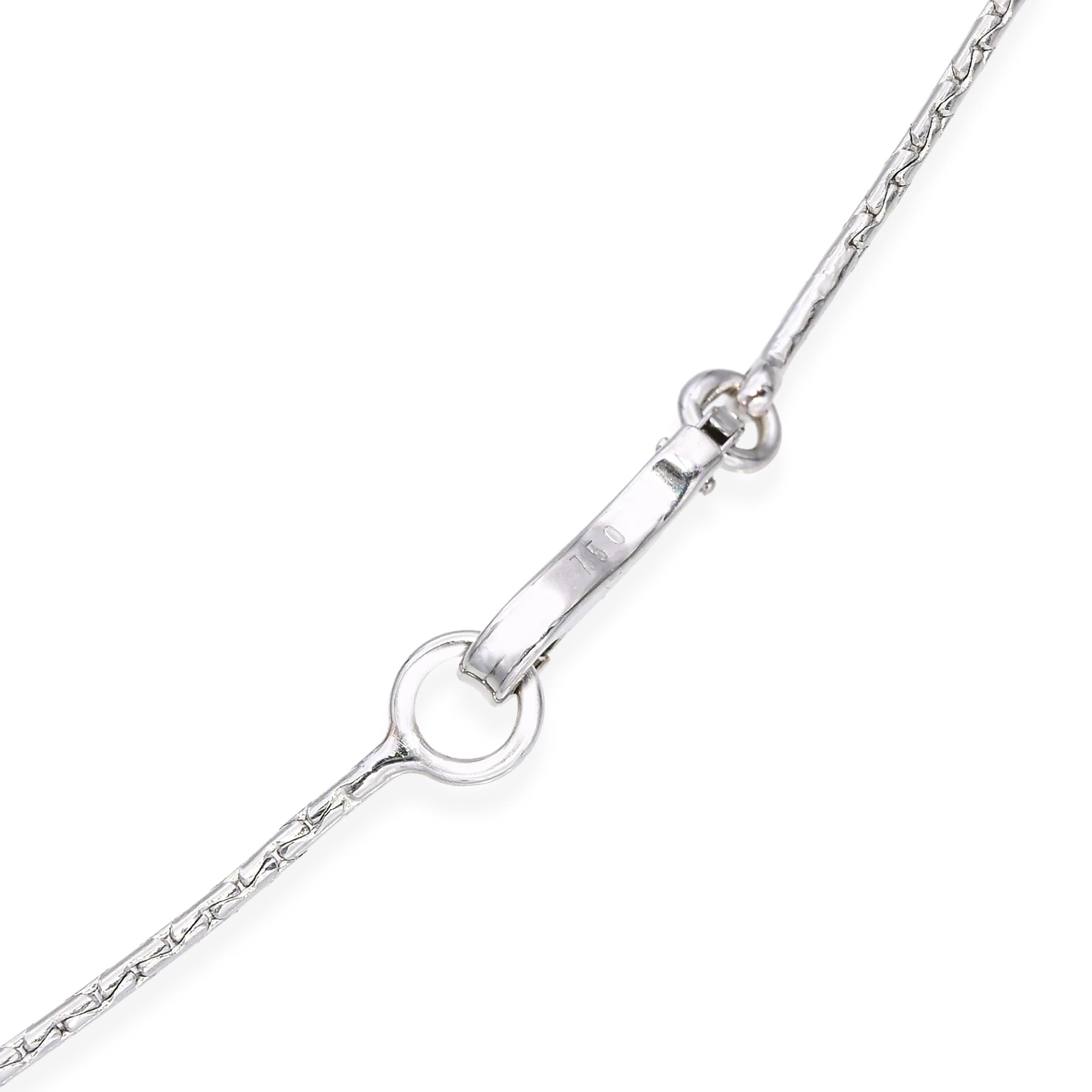 Jordan Schlanger 18k White Gold Diamond Station Drop Necklace