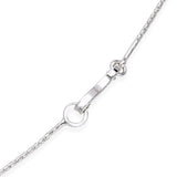 Jordan Schlanger 18k White Gold Diamond Station Drop Necklace