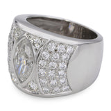 Vintage 14k White Gold 3.39tcw Marquise & Round Diamond Ring