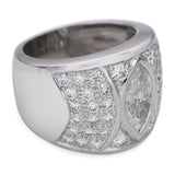 Vintage 14k White Gold 3.39tcw Marquise & Round Diamond Ring