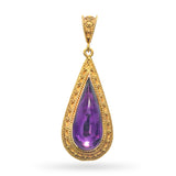 Vintage 14k Yellow Gold Foil Backed 3.90ct Amethyst Pendant