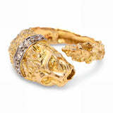 Vintage 18k Yellow Gold Lion Bypass Ring