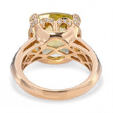 LeVian 14k Yellow Gold Yellow Quartz Tsavorite and Diamond Ring
