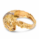 Vintage 18k Yellow Gold Lion Bypass Ring