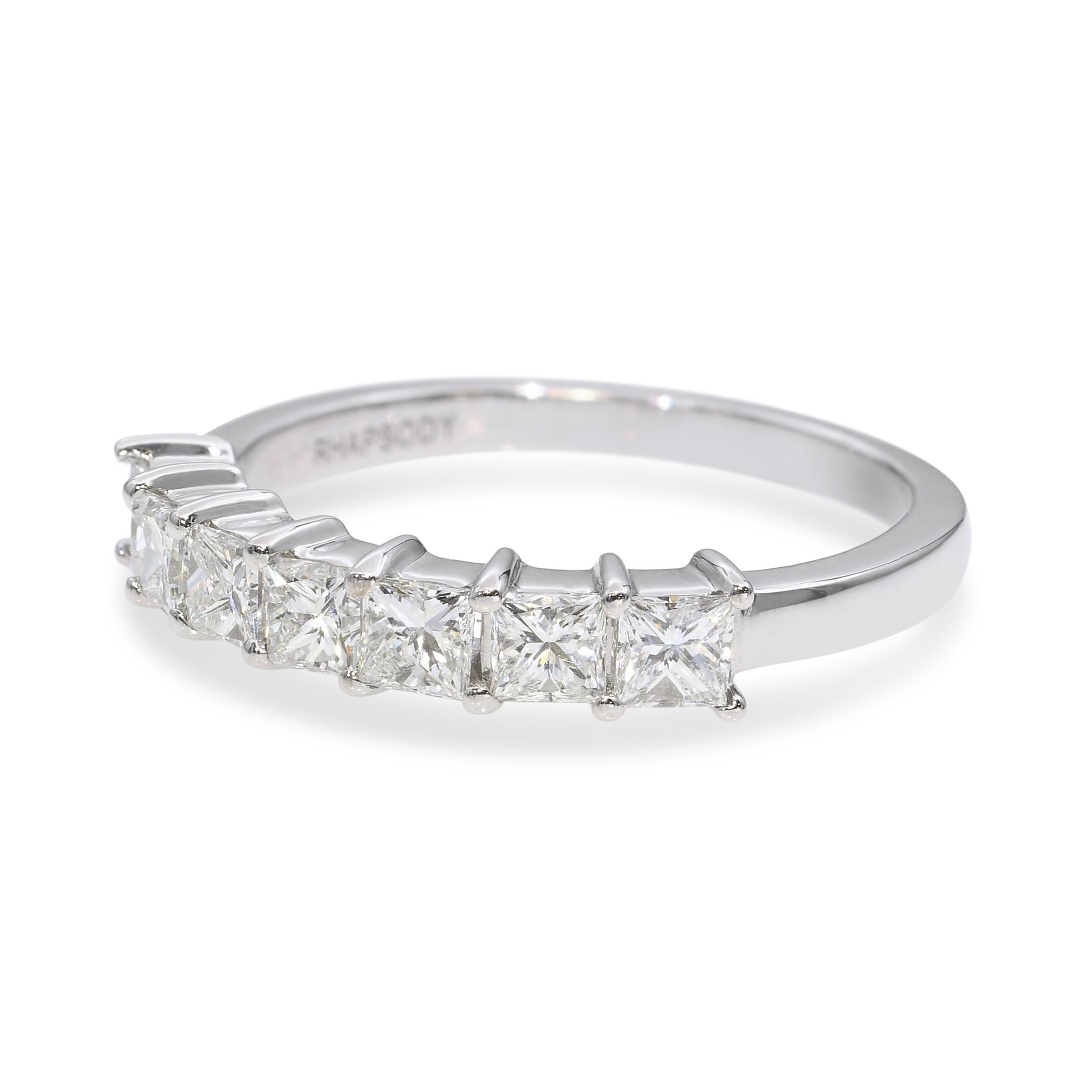 Rhapsody Platinum 1.05tcw G VS Princess Cut Diamond Half Band Ring
