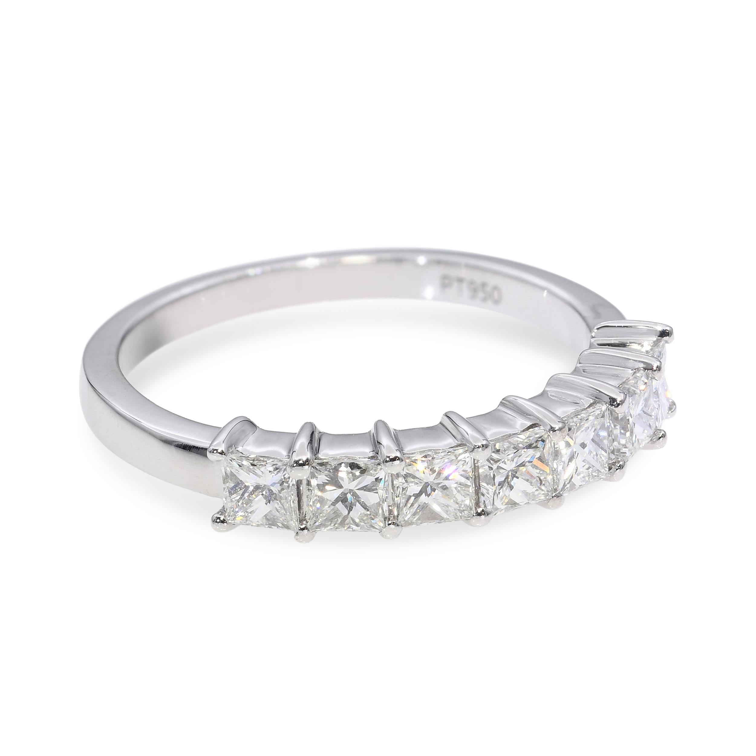 Rhapsody Platinum 1.05tcw G VS Princess Cut Diamond Half Band Ring