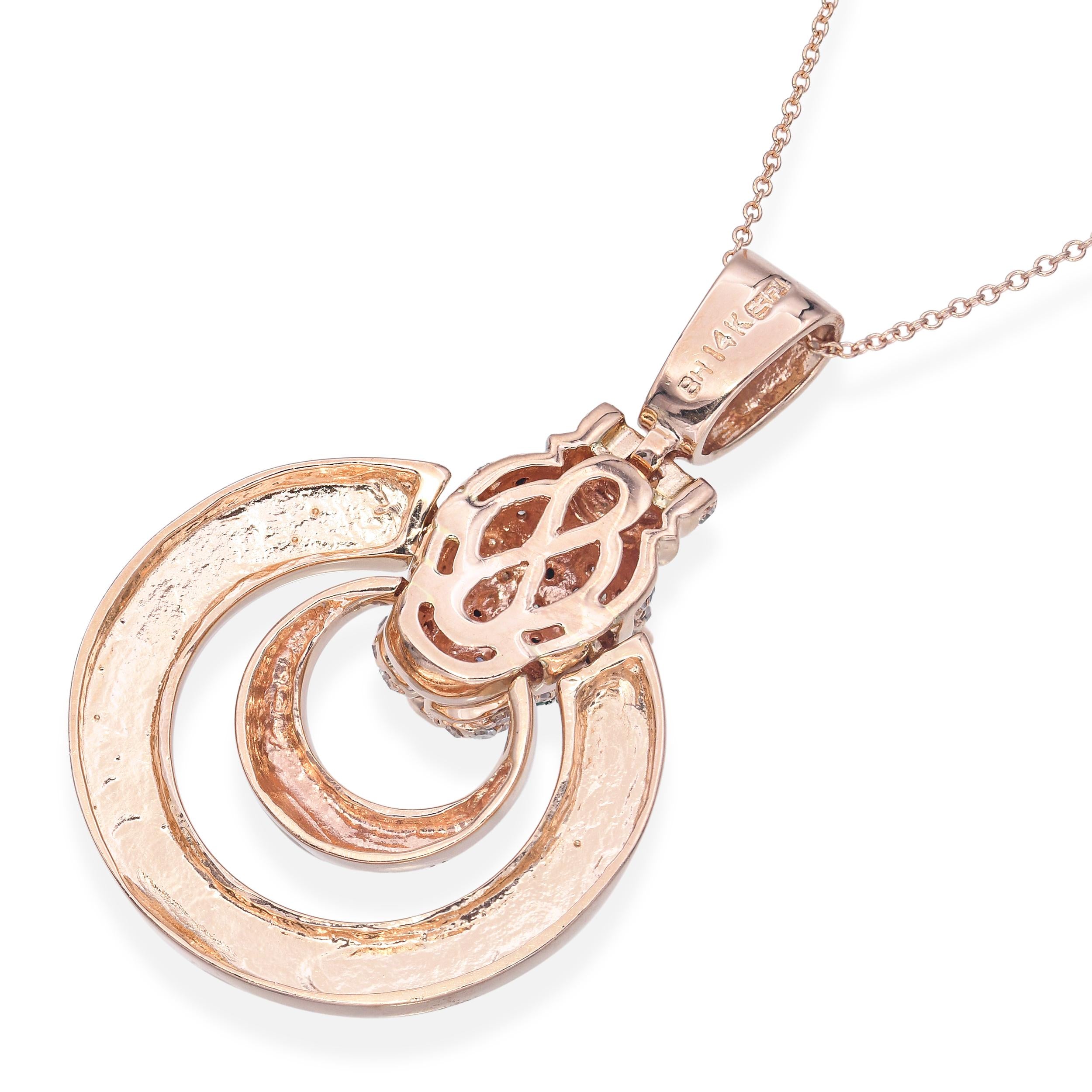 Effy Signature 14k Rose Gold Diamond and Emerald Panther Necklace