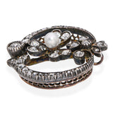 Antique Edwardian Yellow Gold and Silver Top Diamond & Natural Pearl Pendant