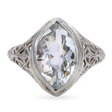 Antique 14k White Gold 1.90ct Aquamarine Ring