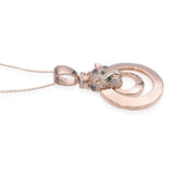 Effy Signature 14k Rose Gold Diamond and Emerald Panther Necklace