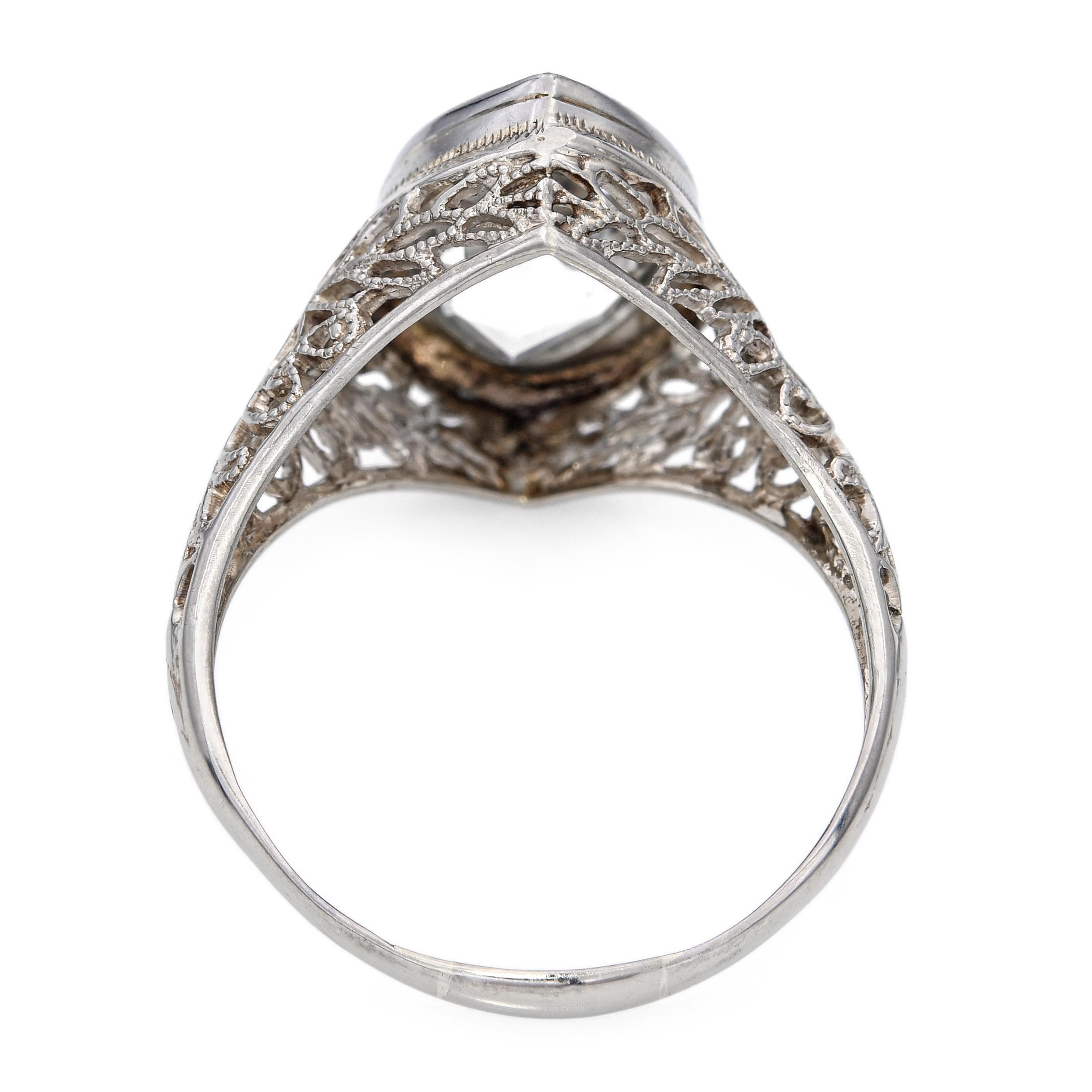 Antique 14k White Gold 1.90ct Aquamarine Ring