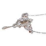 Antique Edwardian Platinum & 14k Gold 1.98tcw Diamond Lavalier Necklace
