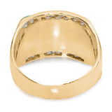 14k Yellow Gold Jadeite Jade and Diamond Ring