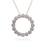 10k Yellow Gold 0.51tcw Diamond Wreath Pendant Necklace