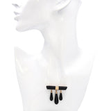 * Antique Victorian 14k Yellow Gold Onyx Bar Brooch