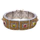 Konstantino Sterling Silver and 18k Yellow Gold Multi Stone Bracelet
