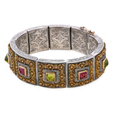 Konstantino Sterling Silver and 18k Yellow Gold Multi Stone Bracelet