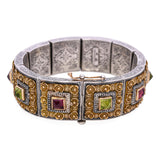 Konstantino Sterling Silver and 18k Yellow Gold Multi Stone Bracelet