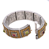 Konstantino Sterling Silver and 18k Yellow Gold Tourmaline Bracelet