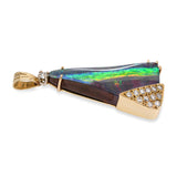 Vintage Yellow Gold Boulder Opal and Diamond Pendant