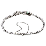 Art Deco 18k White Gold Diamond Onyx and Emerald Snake Bracelet