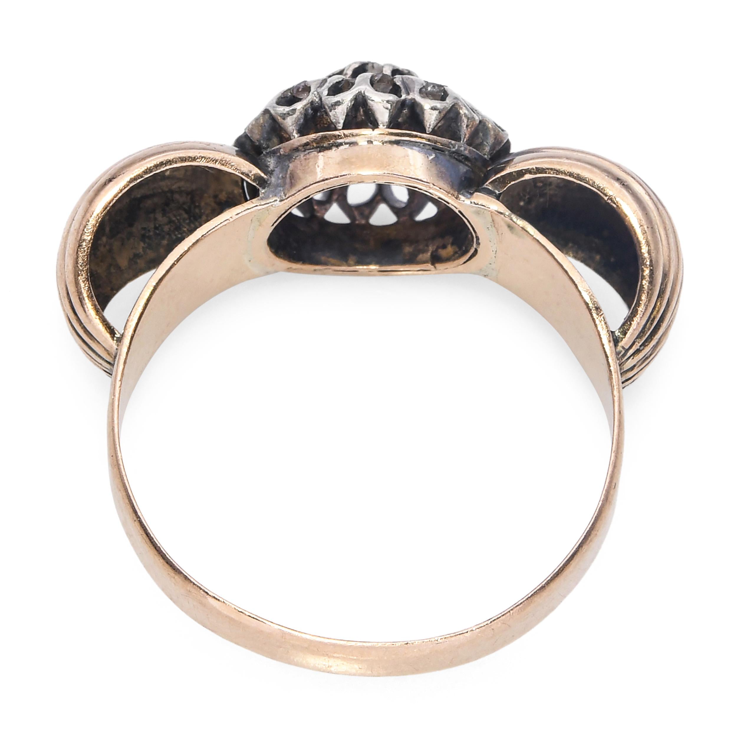Vintage 14k Yellow Gold Polki Diamond Ring