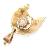 Antique 14k Yellow Gold 0.68tcw J Si1 Old Euro Diamond Pendant