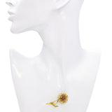 Vintage Tiffany & Co 18k Yellow Gold Ruby Chrysanthemum Flower Brooch