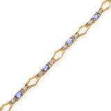 14k Yellow Gold Tanzanite and Diamond Tennis Bracelet