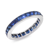 Vintage 18k White Gold 1.05tcw Sapphire Channel Set Band Ring