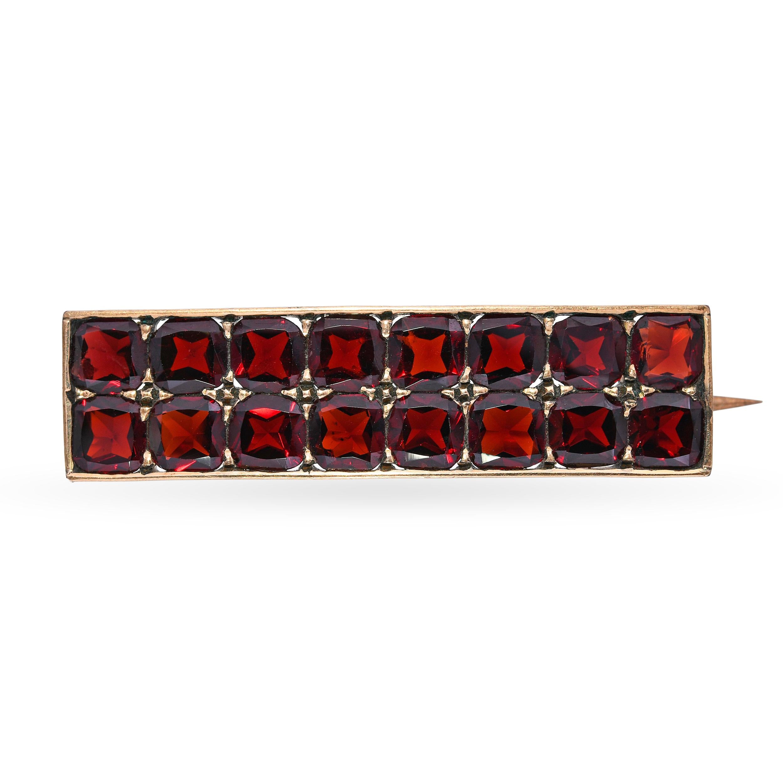 Vintage 10k Yellow Gold 3.25tcw Garnet Brooch